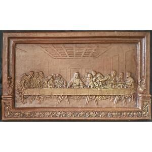 Syroco Wood Wall Hanging Plaque “The Last Supper” Vintage  Approx 14”x 8.5”